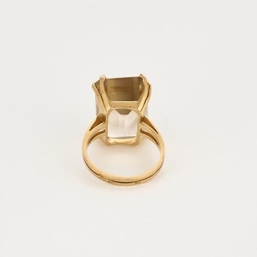 Bague 53 Bague cocktail en or jaune et citrine 58 Facettes DV4486-21-53-02