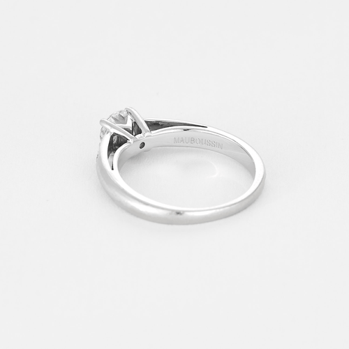 Bague 48 Mauboussin- Tu es le Sel de ma vie N°5 - Bague solitaire en or gris et diamants 58 Facettes DV13879-1