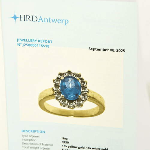 Bague 51 Bague marguerite en or jaune et or gris saphir et diamants 58 Facettes DV17778-1