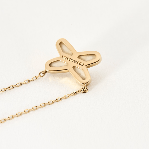 Collier CHAUMET - Jeu de Lien - Collier en or rose, nacre blanche et diamant 58 Facettes DV13879-4