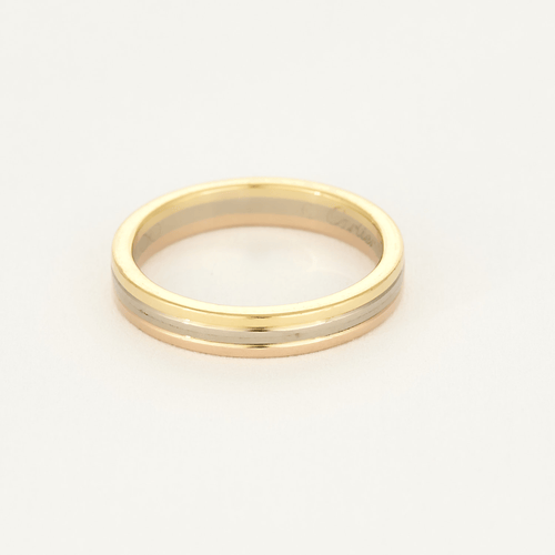 Bague 52 Cartier - Vendôme - Alliance godronné en or de trois couleurs. 58 Facettes DV17684-2