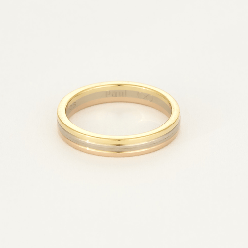 Bague 52 Cartier - Vendôme - Alliance godronné en or de trois couleurs. 58 Facettes DV17684-2