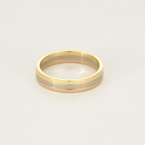 Bague 63 Cartier  Collection "Vendôme Louis Cartier" - Alliance trois ors 58 Facettes DV17684-1