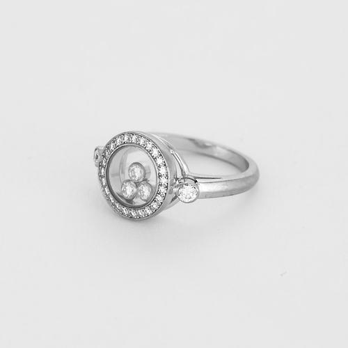 Bague 49 CHOPARD- Happy Diamonds Icons. Bague en or gris et diamants 58 Facettes DV0250-2