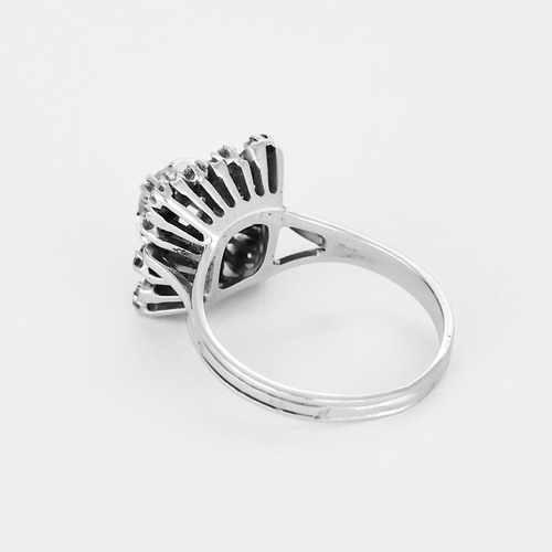 Bague 55 Bague en or gris et diamants 58 Facettes DV21012-2