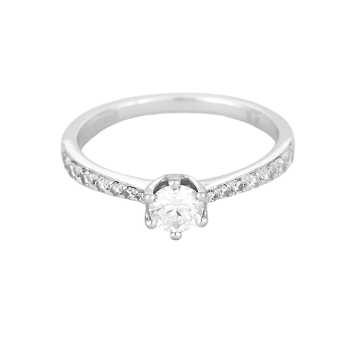Bague 52 Bague solitaire en platine et diamants 58 Facettes DV13718-3-52-1