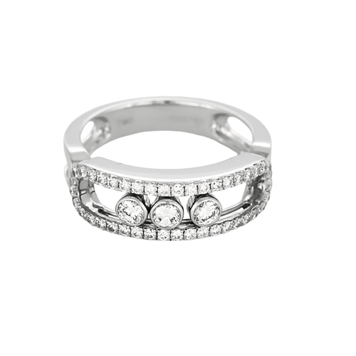 Bague 53 Messika  Bague Move Classique Pavée en or blanc et diamants 58 Facettes DV6731-5-53-2