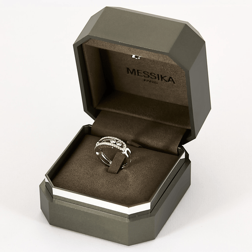 Bague 53 Messika  Bague Move Classique Pavée en or blanc et diamants 58 Facettes DV6731-5-53-2