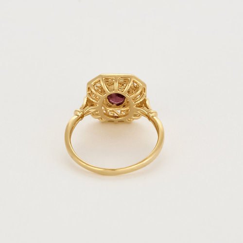 Bague 53 Bague en or jaune et grenat almandin 58 Facettes DV20601-1