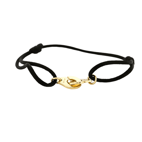 Bracelet DINH VAN Menottes R10 - Bracelet sur cordon et menottes en or jaune 58 Facettes DV20584-3