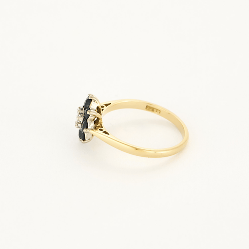 Bague 51 Bague "Fleur" en or jaune et or gris, diamant et saphir 58 Facettes DDV19270-4