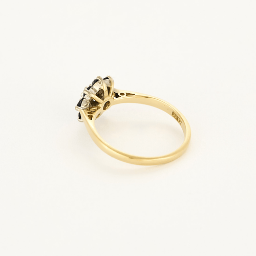 Bague 51 Bague "Fleur" en or jaune et or gris, diamant et saphir 58 Facettes DDV19270-4
