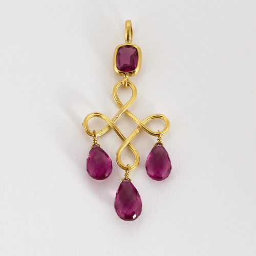 Marie Helene de Taillac - Pendentif girandole en or jaune et tourmaline rose 58 Facettes DV3020-29