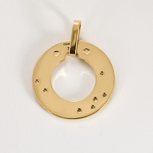 Pendentif DINH VAN - Cible - Pendentif en or jaune et diamants 58 Facettes DV13620-2