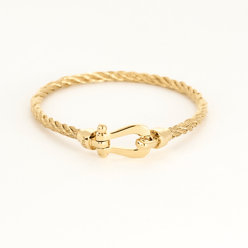 Bracelet Fred - Force 10 - Mini modèle - Bracelet en or jaune et acier doré. 58 Facettes DV21164-1