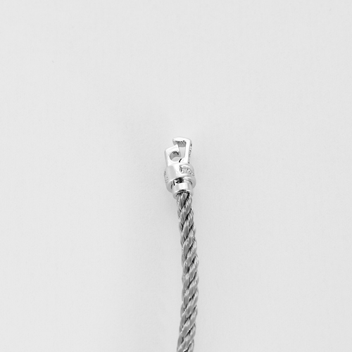 Bracelet Fred - Force 10 - Mini modèle - Bracelet en or blanc, acier et diamants 58 Facettes DV21164-2