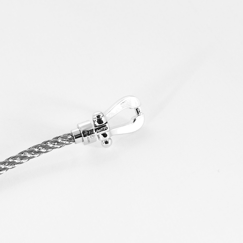 Bracelet Fred - Force 10 - Mini modèle - Bracelet en or blanc, acier et diamants 58 Facettes DV21164-2