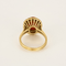 Bague 55 Bague en or jaune corail rouge entourage diamants 58 Facettes DV0378-5