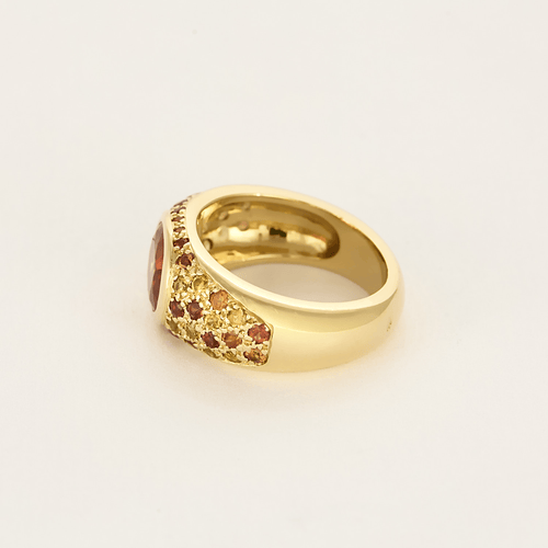Bague 53.5 Bague jonc en or jaune saphirs de couleurs 58 Facettes DV21012-1-535-3