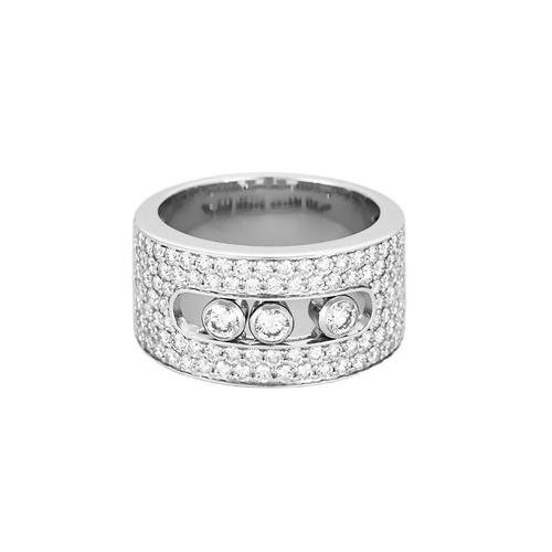 Bague 54 Messika - Move noa- Grand Modèle - Bague en or gris et diamants 58 Facettes DV20019-1