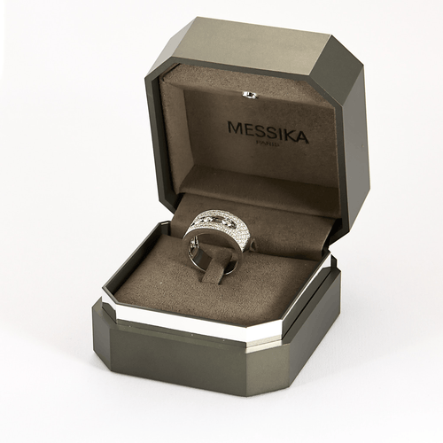 Bague 54 Messika - Move noa- Grand Modèle - Bague en or gris et diamants 58 Facettes DV20019-1