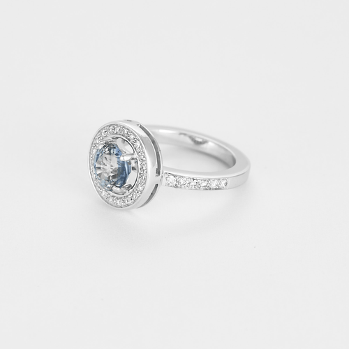 Bague 53 Bague en or gris saphir et diamants 58 Facettes DV21469-2-53-2