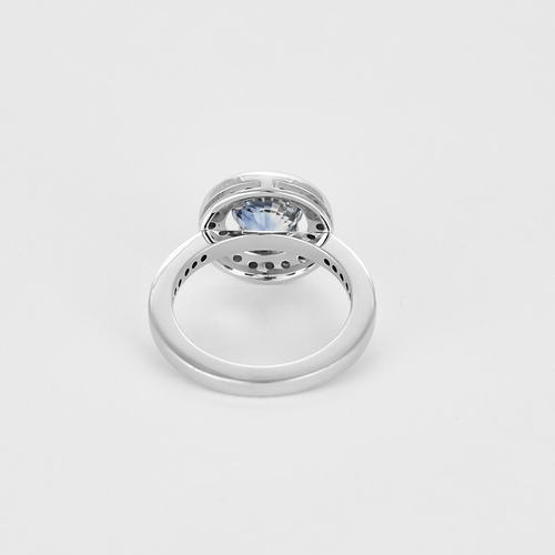 Bague 53 Bague en or gris saphir et diamants 58 Facettes DV21469-2-53-2