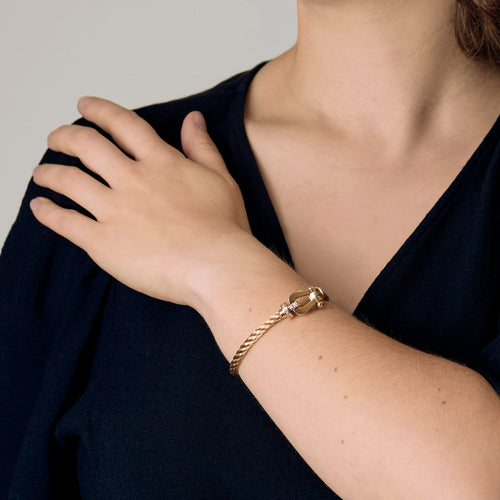Bracelet FRED - FORCE 10 - Grand Modèle - Bracelet en or jaune et diamants 58 Facettes DV21289-4