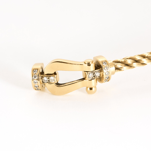 Bracelet FRED - FORCE 10 - Grand Modèle - Bracelet en or jaune et diamants 58 Facettes DV21289-4