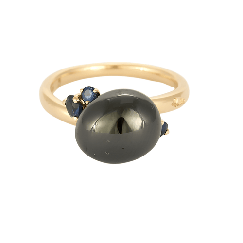 Bague 49 Pomellato Capri  - Bague en or rose, céramique noire et saphirs 58 Facettes DV3273-4