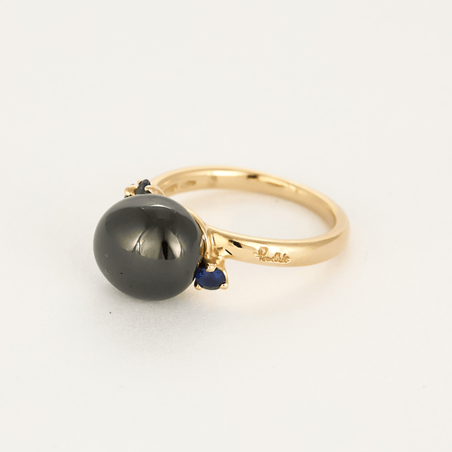 Bague 49 Pomellato Capri  - Bague en or rose, céramique noire et saphirs 58 Facettes DV3273-4