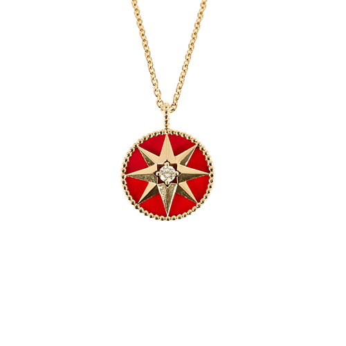 DIOR - Rose des Vents - Collier et pendentif en or rose et diamants 58 Facettes DV0541-11