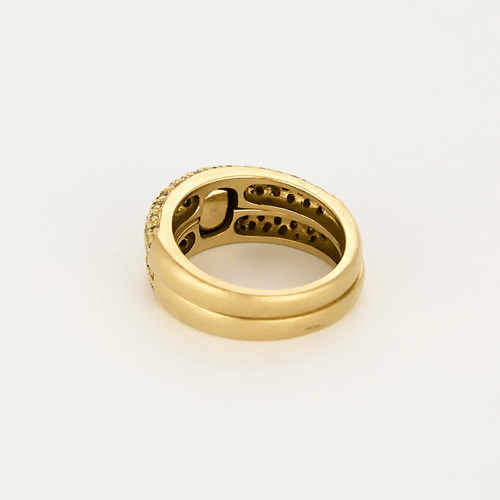 Bague 53 A. ROUVRE - Bague double anneaux en or jaune et diamants 58 Facettes DV21812-1-53-2