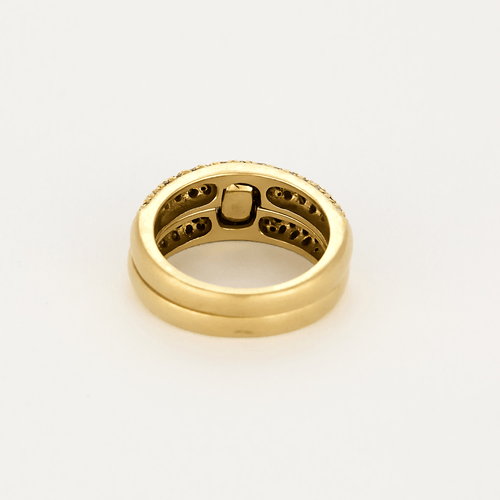Bague 53 A. ROUVRE - Bague double anneaux en or jaune et diamants 58 Facettes DV21812-1-53-2