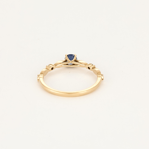 Bague 56 Fine Bague en or rose , diamants et saphir 58 Facettes DDV4732-2