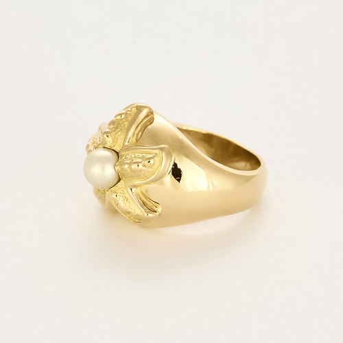Bague 53 Bague en or jaune "Etoile de Mer" , perle 58 Facettes DV0014-17-53-2