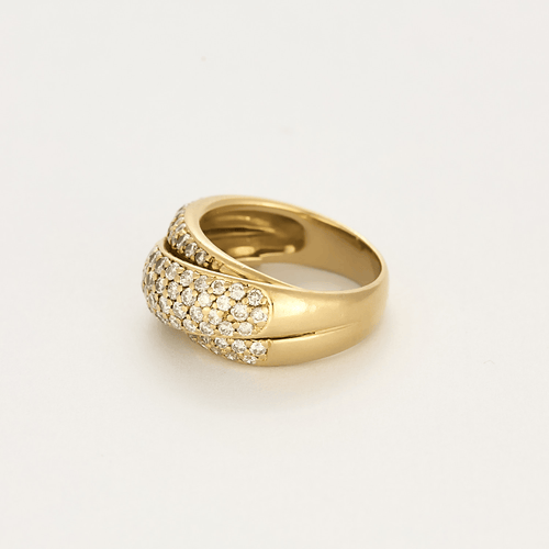 Bague 51 Bague croisée en or jaune et diamants 58 Facettes DV21812-4-51-2