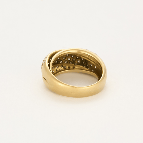Bague 51 Bague croisée en or jaune et diamants 58 Facettes DV21812-4-51-2