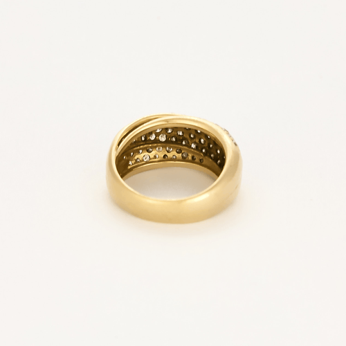 Bague 51 Bague croisée en or jaune et diamants 58 Facettes DV21812-4-51-2