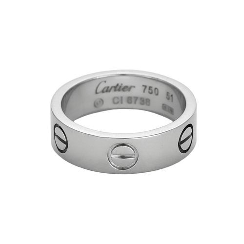 Bague 51 CARTIER – LOVE – Modèle Classique. Alliance en or gris 58 Facettes DV20023-2