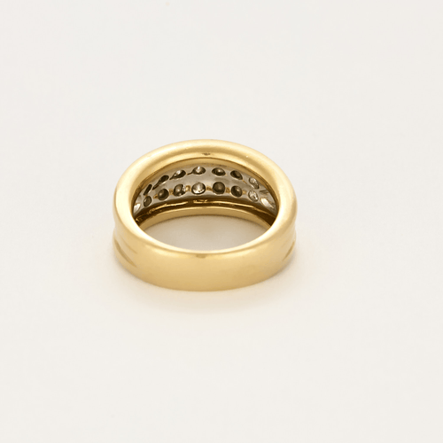 Bague 54 Bague bandeau en or jaune et or gris, diamants 58 Facettes DV21812-3-54-3