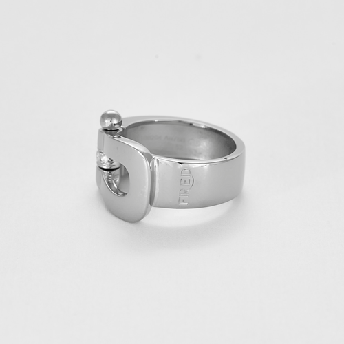 Bague 52 FRED Force 10 Grand Modèle - Bague en or blanc et diamants blancs. 58 Facettes DV20447-2