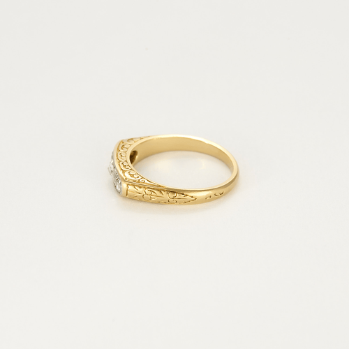 Bague 52 Bague jarretière en or jaune et diamants taillés en rose 58 Facettes DV21635-4