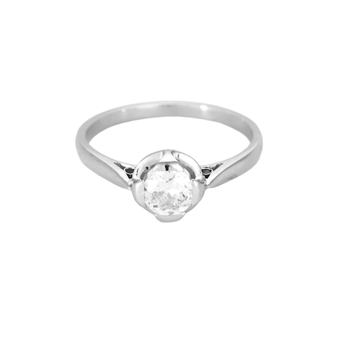 Bague 54 Bague solitaire platine et diamant taille ancienne 58 Facettes DV21635-3