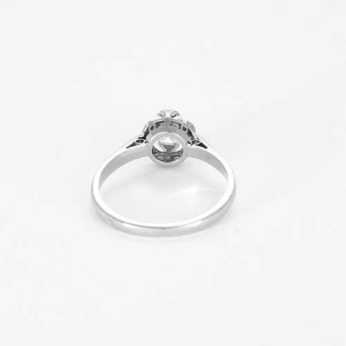 Bague 54 Bague solitaire platine et diamant taille ancienne 58 Facettes DV21635-3
