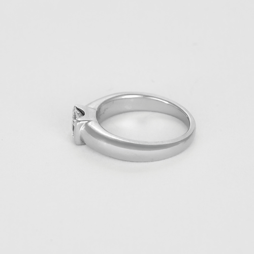 Bague 48 Bague solitaire en or gris et diamant princesse 58 Facettes DV11394-3-48-2