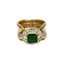 Bague 53 Bague en platine, or jaune, émeraude et diamants 58 Facettes DV21472-1