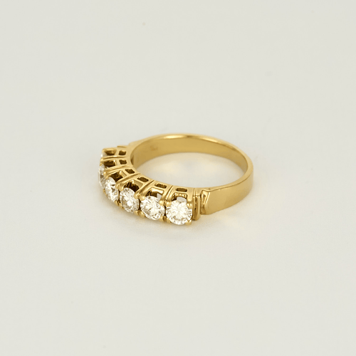Bague 50 Demie Alliance en or jaune et diamants 58 Facettes DV11394-1-50-2