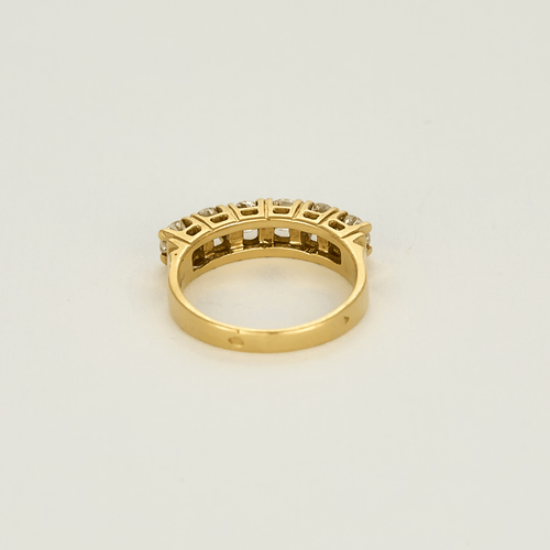 Bague 50 Demie Alliance en or jaune et diamants 58 Facettes DV11394-1-50-2