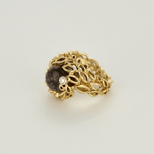 Bague 50 Gilbert Albert Bague en or jaune et diamants - Boules Interchangeables  pierre de couleurs 58 Facettes DV21544-1